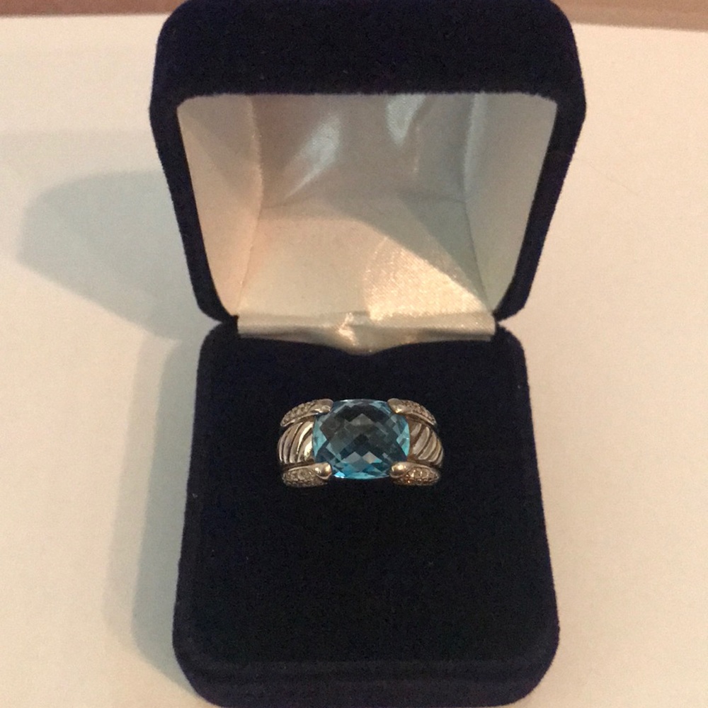 David Yurman blue topaz ring